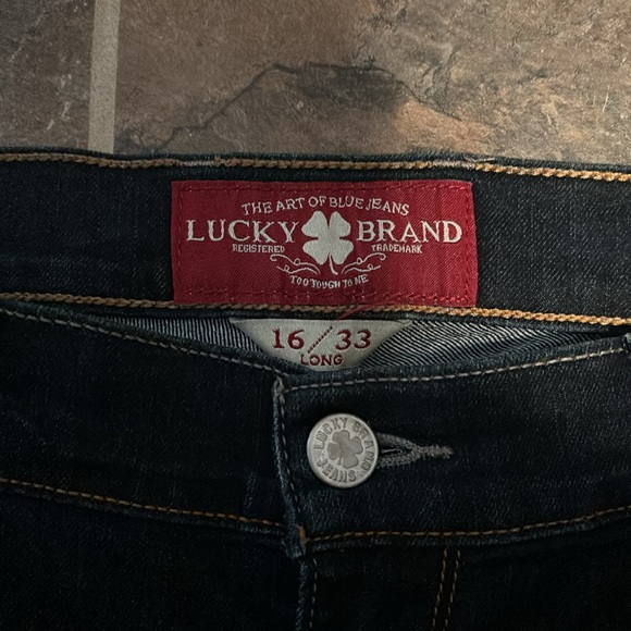 Lucky Brand jeans.  Size 16x33, long fit. - Picture 2 of 3